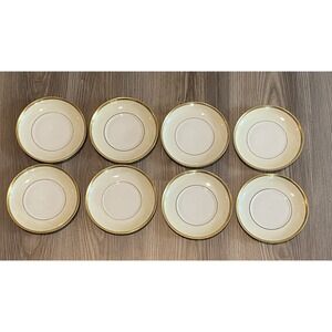 H & C Heinrich & Co Selb Bavaria Gold and Black Trim Bread & Butter Plate 8 Pc